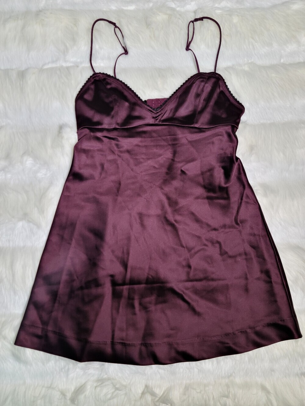 SKIMS Satin Mini Dress Currant Women XS NEW
